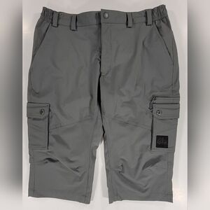 Columbia Pants Women's Capri Cargo Omni-Shade Gray Hiking Nylon 10 Stretch Waist